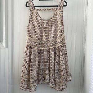 MITTOSHOP scoop neck sleeveless lace ruffled sundress  open back‎ size Medium